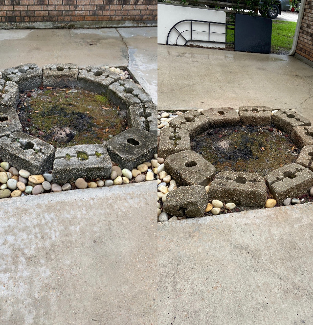 Before and after comparison of home exterior cleaning